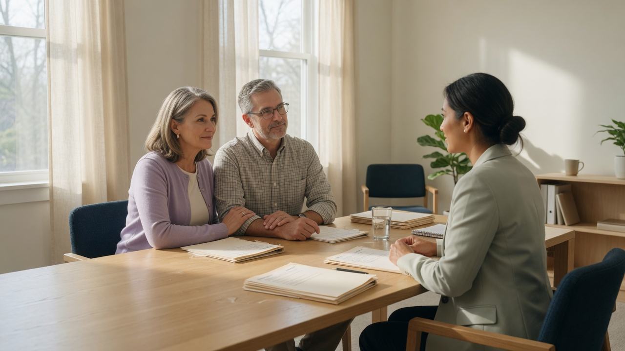 A consultation in a bright office